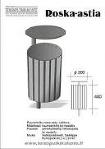 puuverhoiltu roska-astia