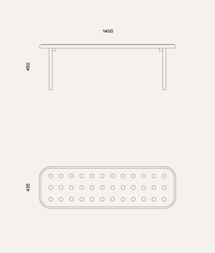 selkänojaton teräksestä valmistettu penkki